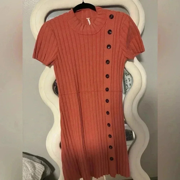 Free People Coral Button-Detail Dress - Picture 2 of 5